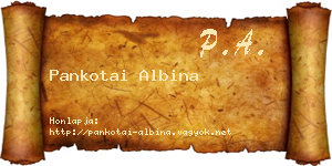 Pankotai Albina névjegykártya
